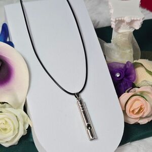 Titanium Alloy Emergency Whistle Pendant Necklace Survival Gear 20” Loud Safety
